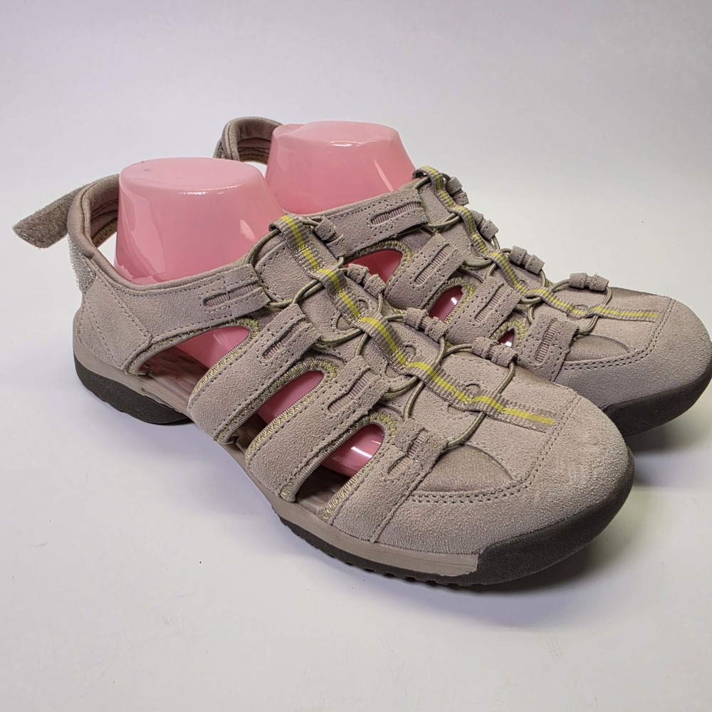 Clarks Privo Closed Toe Sport Sandals Womens 11 Beige Fisherman Outdoor Gray